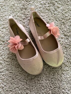 Cat & Jack Pink Flower Accent Ballet Flats